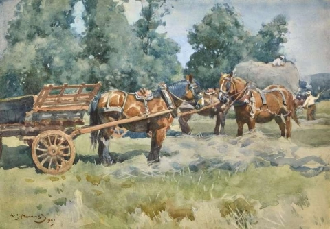 荷車干し草 1902