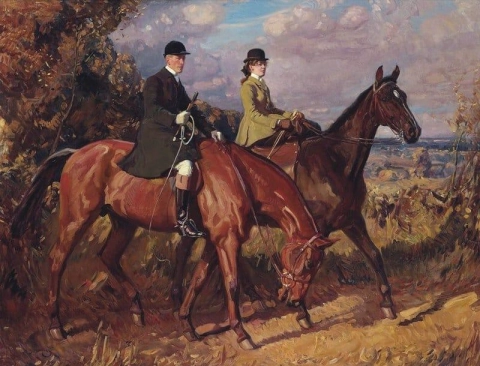 Going To The Meet. Captain F.g. Chamberlin And His Sister On Mousehold Heath Norwich Ca. 1907