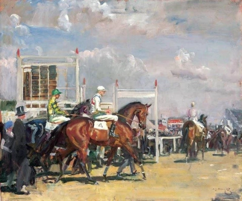 Leaving The Paddock At Epsom S Downs Ca. 1929