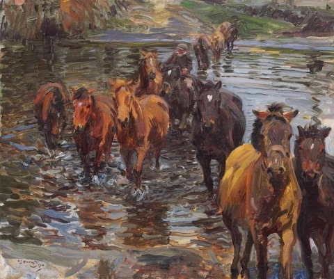 Shrimp And Ponies At The Ford 1910