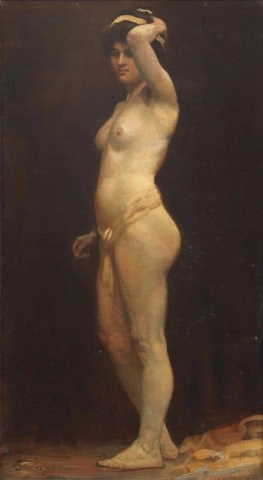 Studie av en stående kvinnlig naken 1901