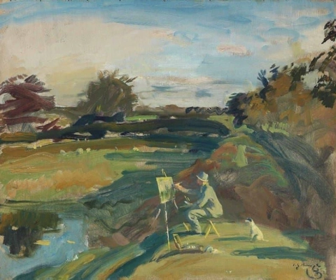 Der Künstler malt auf Exmoor vor 1950
