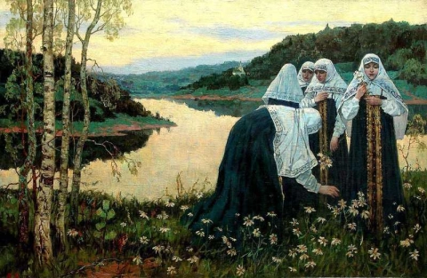 Tytöt joen rannalla