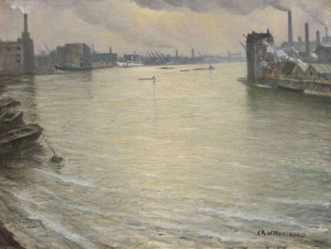 Themsen blickar mot Tower Bridge ca 1939
