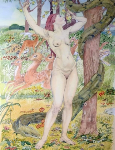 Eva e o fruto da árvore do conhecimento