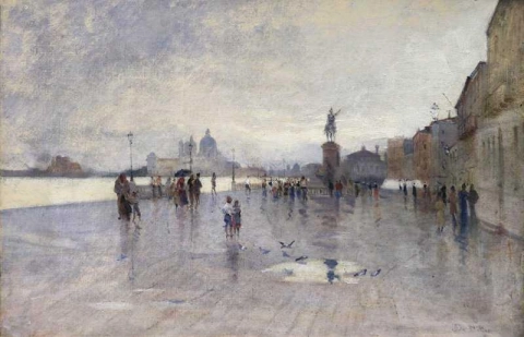 Regen Riva Degli Schiavoni Venedig 1872