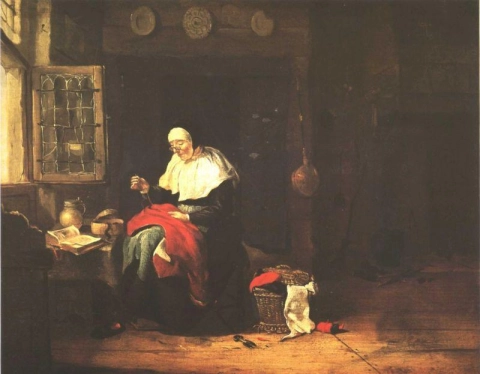 Noort Pieter Pieterz Van Женщина, вышивающая