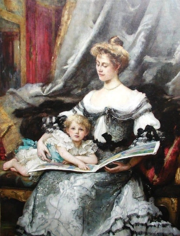위니프레드 렌쇼 부인과 큰 아이 토머스 렌쇼 1903