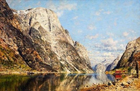 Норвежский пейзаж фьорда