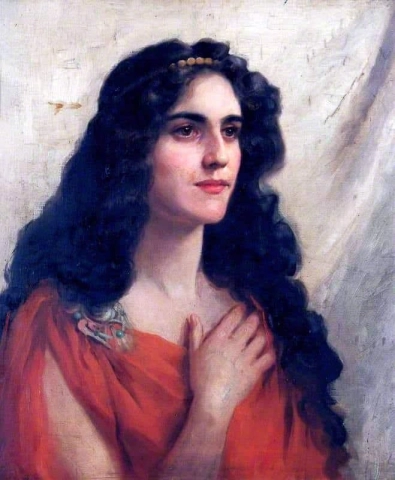 赤い服を着た未知の女性の肖像 1886-1917