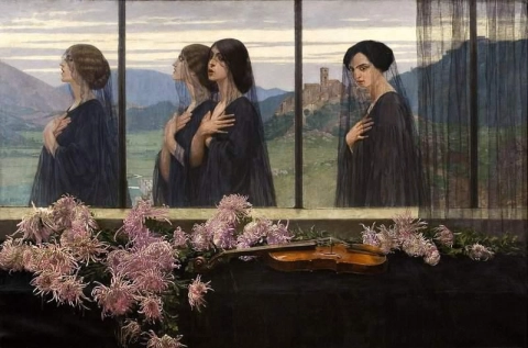 Vier Saiten der Violine