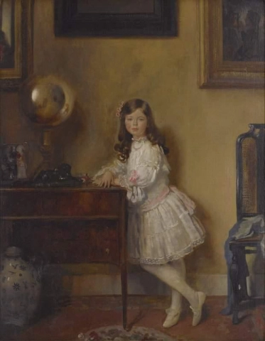 ミス・アニー・メアリー・ジェラルディン・ドリー・ハームズワース。インテリアの肖像画 1907
