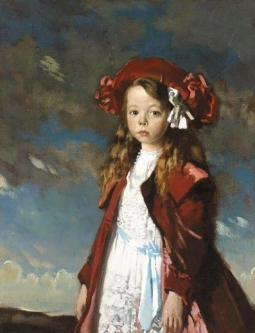 風景の中のミス・ヴィオレット・リリアン・ローズマリー・ハームズワースの肖像 1908 年頃