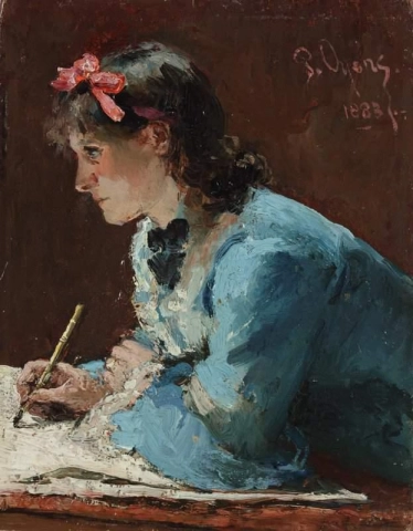 Junge Dame, Zeichnung 1883