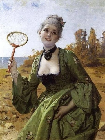 Spelar badminton