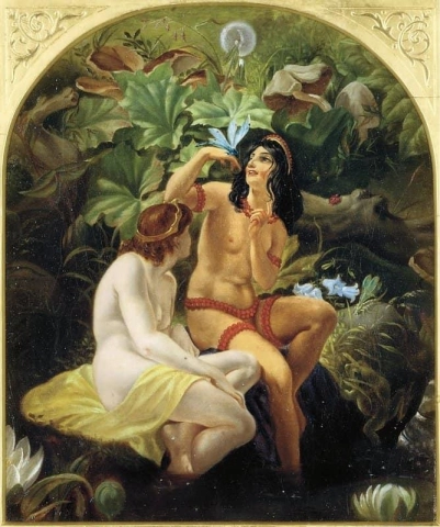 De moeder van de Indiase jongen, een studie voor de ruzie tussen Oberon en Titania, 1849