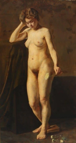 Modellstudie av en naken kvinne i full figur