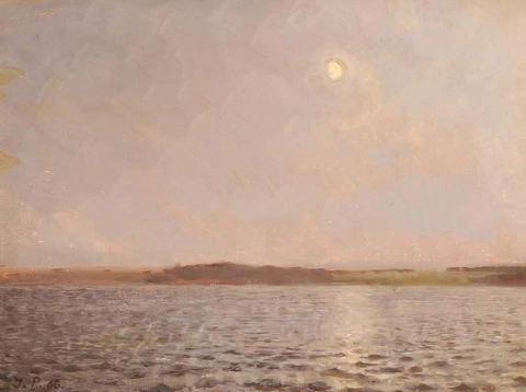 Mondschein über einem Fjord 1906