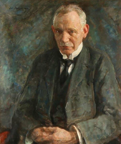 Retrato de un caballero con las manos juntas 1924