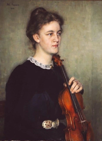 Portret van de violiste Karen Bramsen 1900