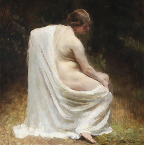 Sittande naken 1906
