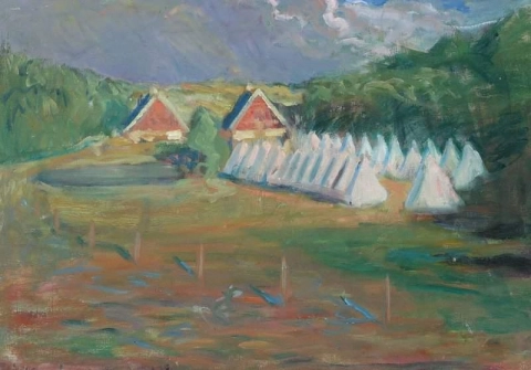 View Of A Summer Camp At Tirbirke 1917