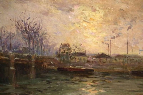 セーヌ川に沈む夕日 1910 年頃
