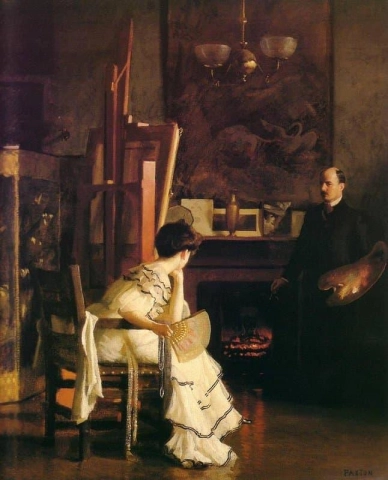 In het atelier ca. 1905