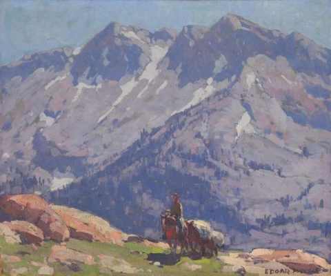 A Rider With Packhorses In The Sierras