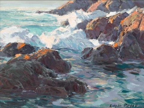 岩だらけの海岸の海景 1919 年