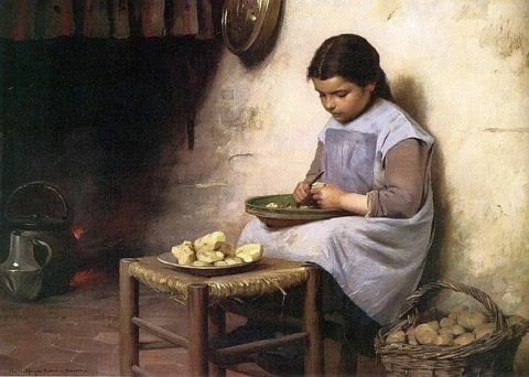 Aardappelen schillen 1885