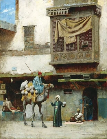Il venditore di vasai nella città vecchia del Cairo