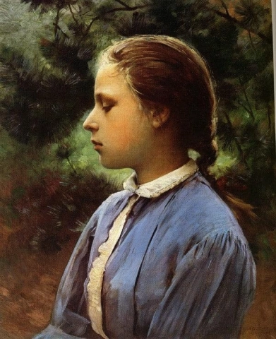 Young Girl Of Auvers-sur-oise Ca. 1900