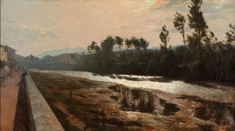 Vid floden Liri i Sora Italien 1884