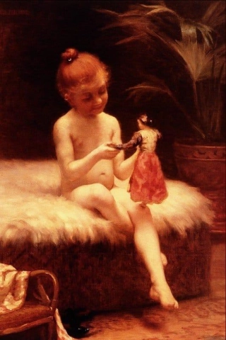 等待洗澡又名跳舞娃娃 1892