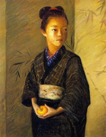 Porträt eines jungen Mädchens mit einer Orange 1898-1901