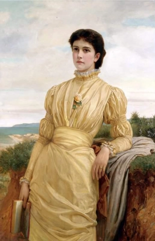 Дама в желтом платье 1880