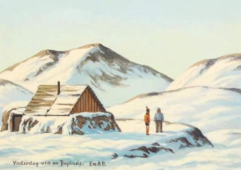 Talvipäivä lähellä asutusta Grönlannissa