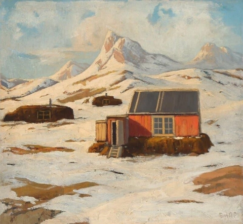 Ein Inuit-Dorf in Grönland