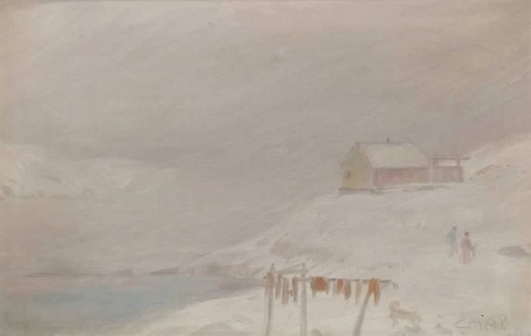 Lumimyrsky Qasigiannuitissa Grönlannissa