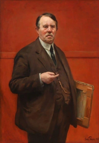 Porträtt av konsthandlaren Thorvald Waldemar Marius Schou 1927