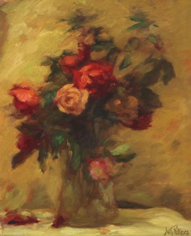 Stilleben med roser i en vase