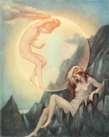 De slapende aarde en de ontwakende maan, ca. 1905-1910