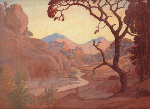 المناظر الطبيعية مع النهر 1921