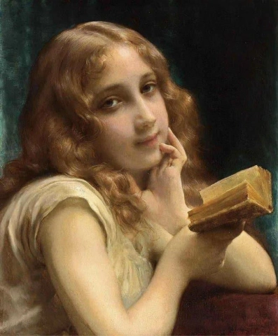 فتاة صغيرة تقرأ