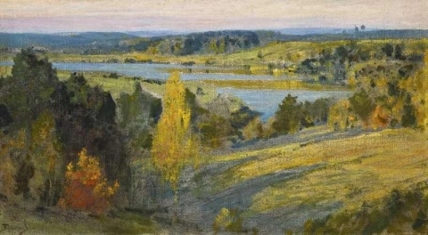 Der Fluss Oka im Herbst