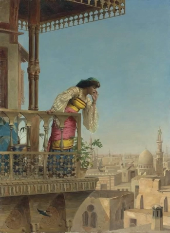 Parvekkeella Kairo 1880