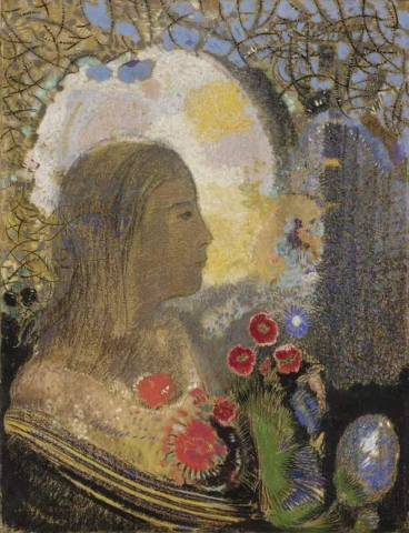 Mujer fértil en flores