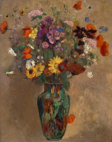 Large Bouquet Of Field Flowers Ca. 1900-05