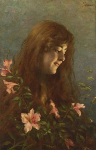 꽃을 들고 있는 어린 소녀